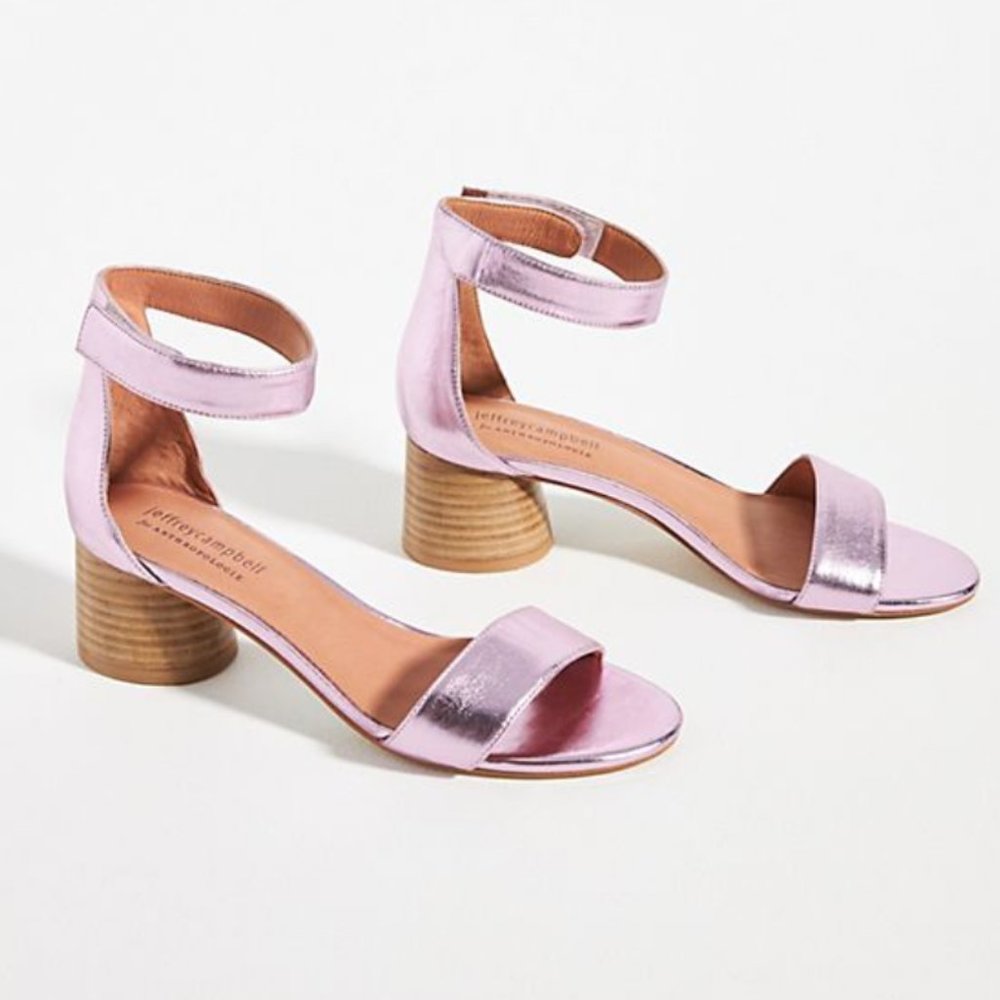 ⭐️ Jeffrey Campbell Issa Boho Peasant Romantic Classy Work Metallic Kitten Heels